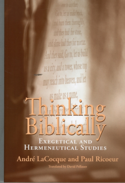 Thinking Biblically - Exegetical and Hermeneutical Studies, Paperback / softback Book