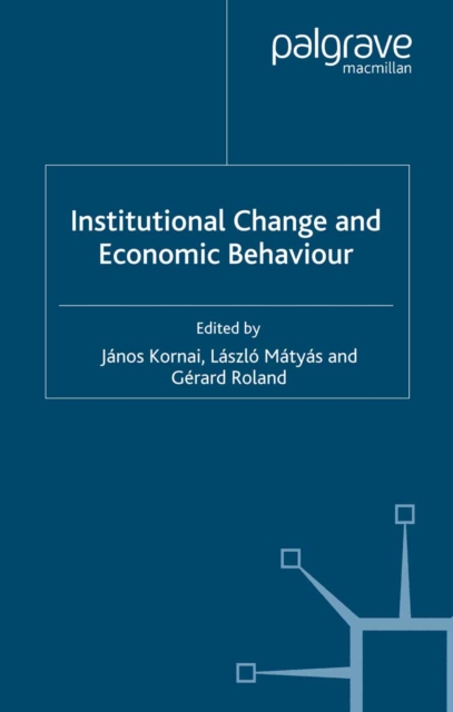 Institutional Change and Economic Behaviour, PDF eBook