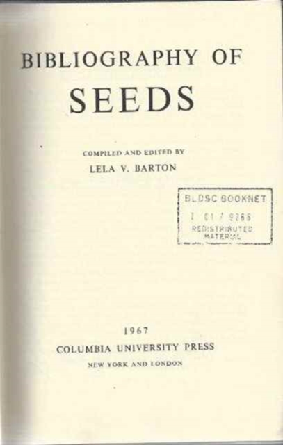 Bibliography of Seeds, Hardback Book