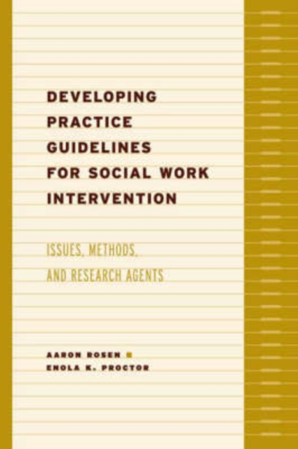 Developing Practice Guidelines for Social Work Intervention : Issues, Methods, and Research Agenda, Paperback / softback Book