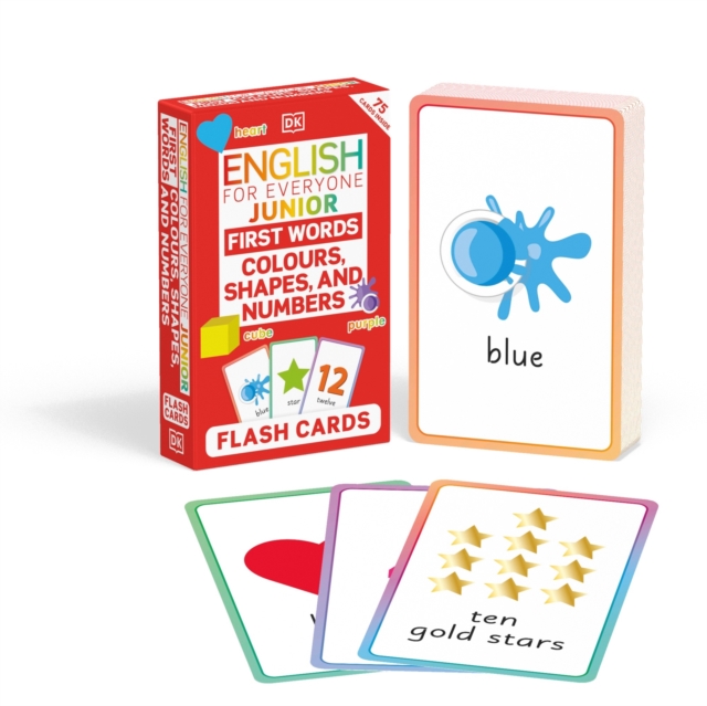 English for Everyone Junior First Words Colours, Shapes, and Numbers Flash Cards, Cards Book
