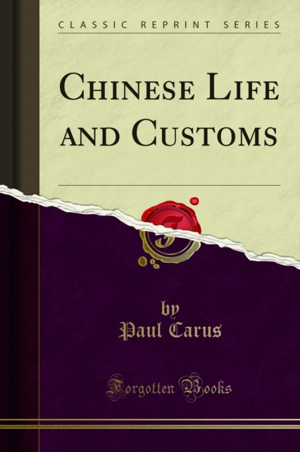 Chinese Life and Customs, PDF eBook