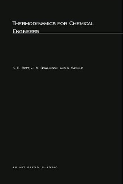 Thermodynamics for Chemical Engineers, PDF eBook