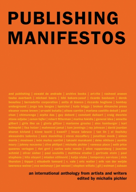 Publishing Manifestos : An International Anthology from Artists and Writers, Hardback Book