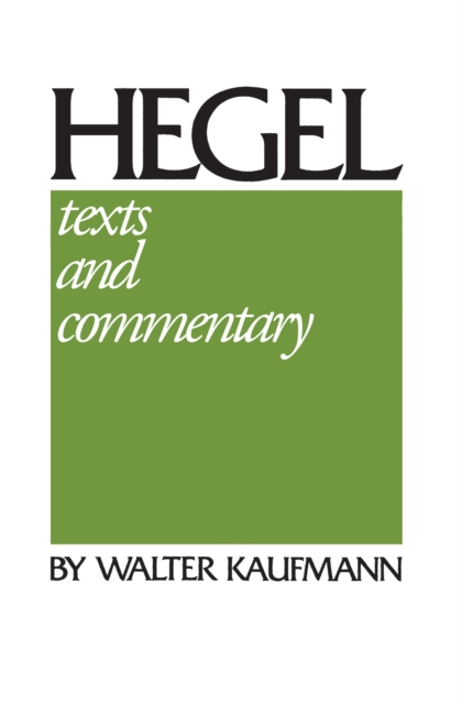 Hegel : Texts and Commentary, Paperback / softback Book