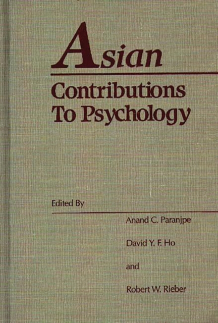 Asian Contributions to Psychology, Hardback Book