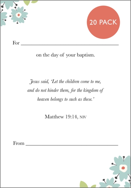Baptism card 2024 : Pack of 20, Cards Book