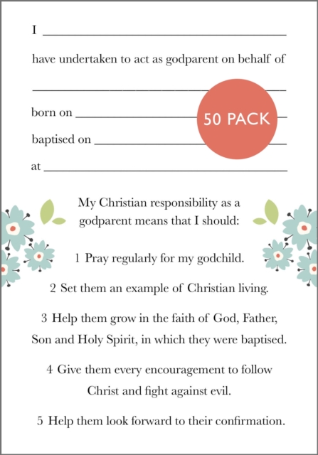 Godparent card 2024 : Pack of 50, Cards Book