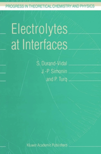 Electrolytes at Interfaces, PDF eBook