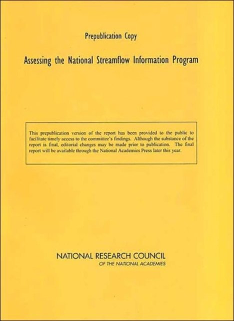 Assessing the National Streamflow Information Program, Paperback / softback Book