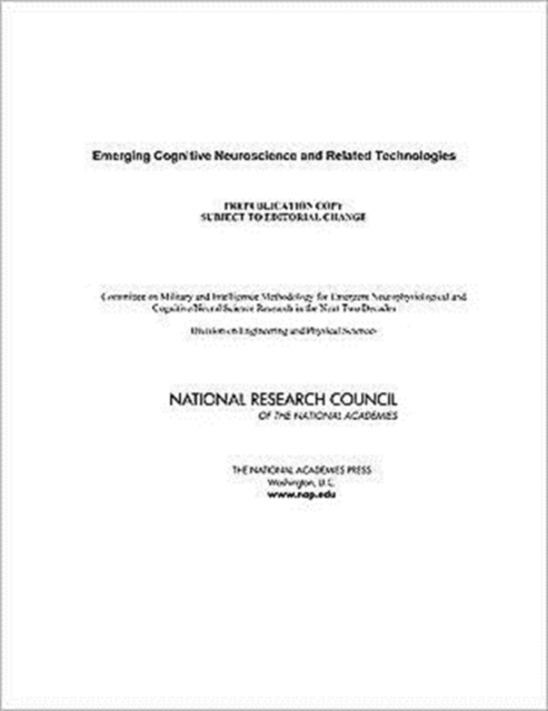 Emerging Cognitive Neuroscience and Related Technologies, Paperback / softback Book