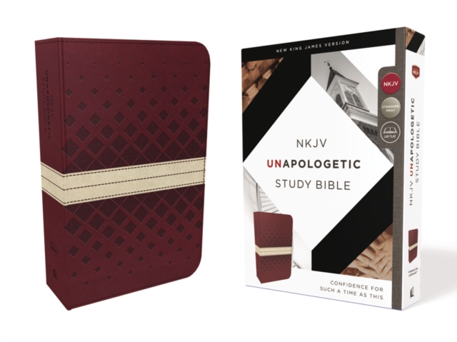 NKJV, Unapologetic Study Bible, Leathersoft, Red/Tan, Red Letter : Confidence for Such a Time As This, Leather / fine binding Book