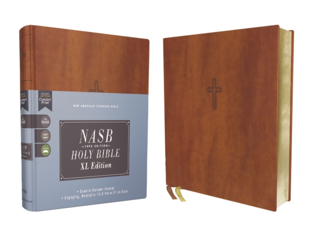 NASB, Holy Bible, XL Edition, Leathersoft, Brown, 1995 Text, Comfort Print, Leather / fine binding Book