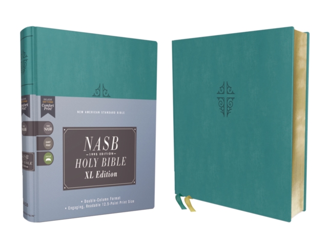 NASB, Holy Bible, XL Edition, Leathersoft, Teal, 1995 Text, Comfort Print, Leather / fine binding Book