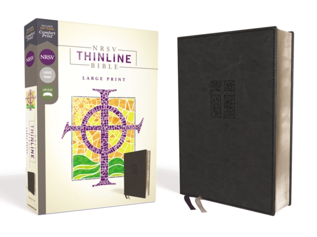 NRSV, Thinline Bible, Large Print, Leathersoft, Black, Comfort Print, Leather / fine binding Book