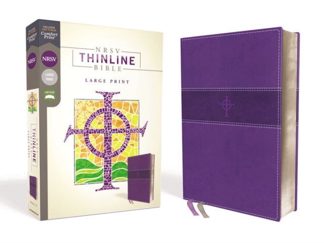 NRSV, Thinline Bible, Large Print, Leathersoft, Purple, Comfort Print, Leather / fine binding Book