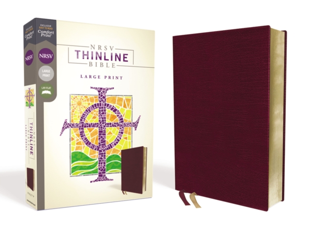 NRSV, Thinline Bible, Large Print, Bonded Leather, Burgundy, Comfort Print, Leather / fine binding Book
