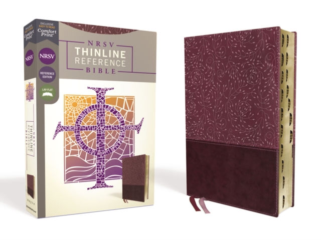 NRSV, Thinline Reference Bible, Leathersoft, Burgundy, Thumb Indexed, Comfort Print, Leather / fine binding Book