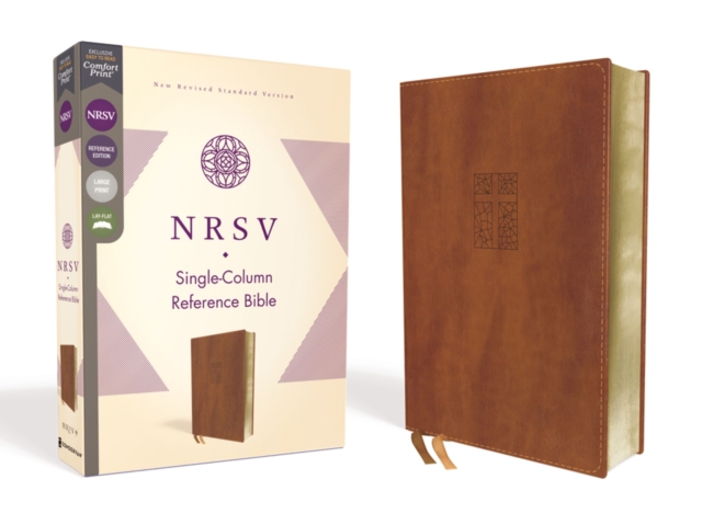 NRSV, Single-Column Reference Bible, Leathersoft, Brown, Comfort Print, Leather / fine binding Book