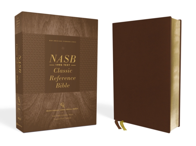 NASB, Classic Reference Bible, Genuine Leather, Buffalo, Brown, Red Letter, 1995 Text, Comfort Print, Leather / fine binding Book