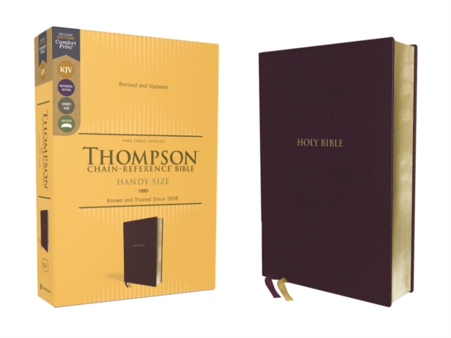 KJV, Thompson Chain-Reference Bible, Handy Size, Leathersoft, Burgundy, Red Letter, Comfort Print, Leather / fine binding Book