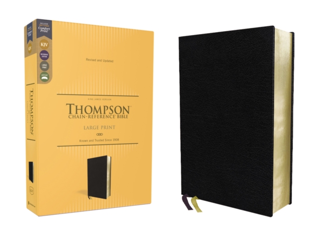 KJV, Thompson Chain-Reference Bible, Large Print, European Bonded Leather, Black, Red Letter, Comfort Print, Leather / fine binding Book