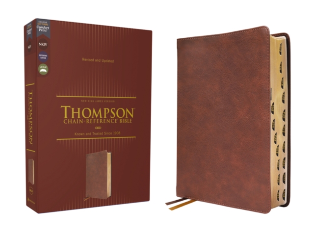 NKJV, Thompson Chain-Reference Bible, Leathersoft, Brown, Red Letter, Thumb Indexed, Comfort Print, Leather / fine binding Book