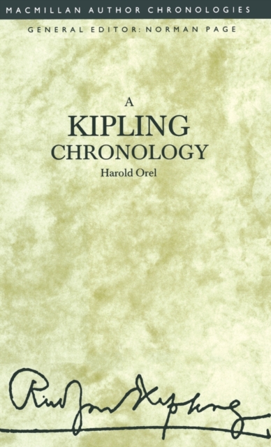 A Kipling Chronology, Hardback Book