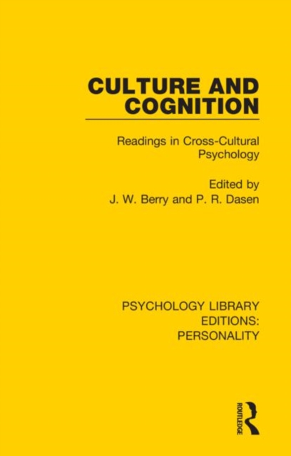 Culture and Cognition : Readings in Cross-Cultural Psychology, Hardback Book