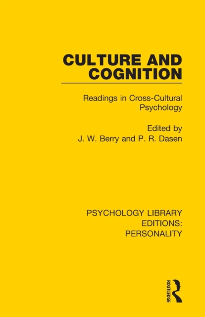 Culture and Cognition : Readings in Cross-Cultural Psychology, Paperback / softback Book