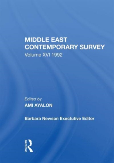 Middle East Contemporary Survey, Volume Xvi, 1992, Paperback / softback Book