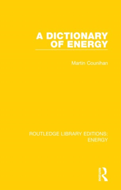 A Dictionary of Energy, Hardback Book