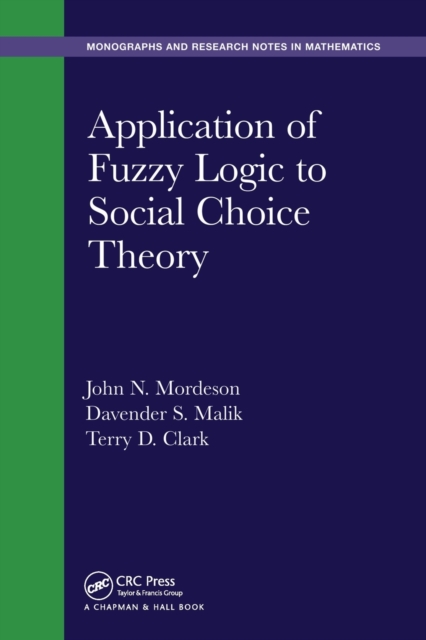Application of Fuzzy Logic to Social Choice Theory, Paperback / softback Book