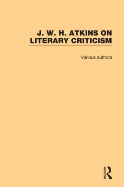 J. W. H. Atkins on Literary Criticism, Multiple-component retail product Book