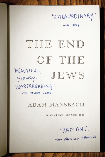 The End of the Jews : A Novel, Paperback / softback Book