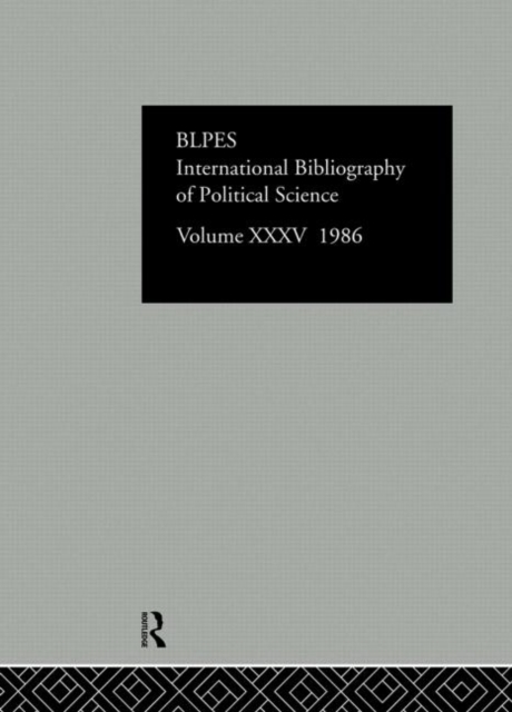 IBSS: Political Science: 1986 Volume 35, Hardback Book