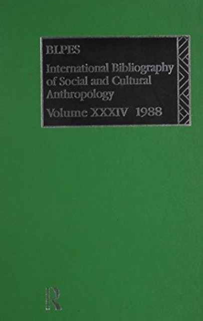 IBSS: Anthropology: 1988 Vol 34, Hardback Book