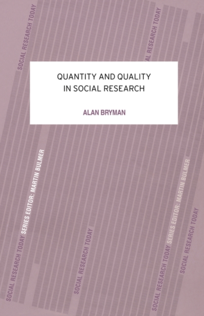 Quantity and Quality in Social Research, Paperback / softback Book