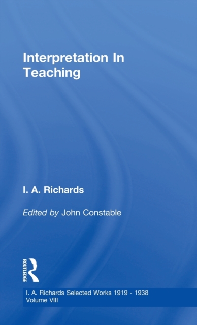 Interpretation In Teaching V 8, Hardback Book