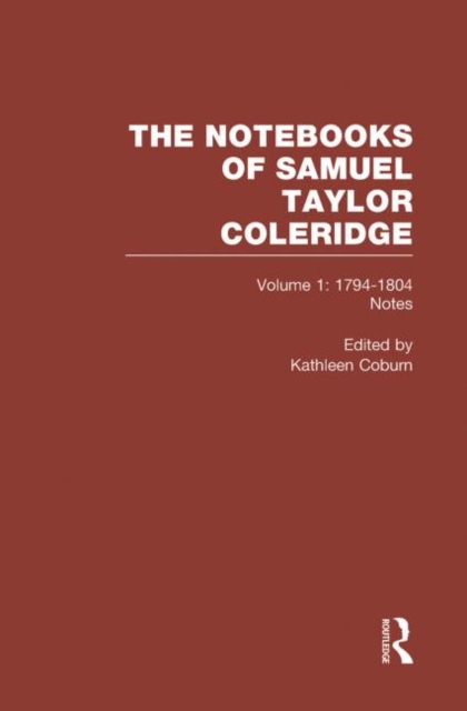 Coleridge Notebooks  V1 Notes, Hardback Book