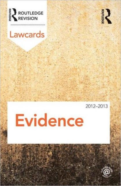 Evidence Lawcards 2012-2013, Paperback / softback Book