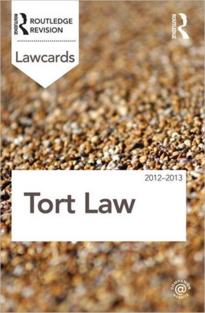 Tort Lawcards 2012-2013, Paperback / softback Book