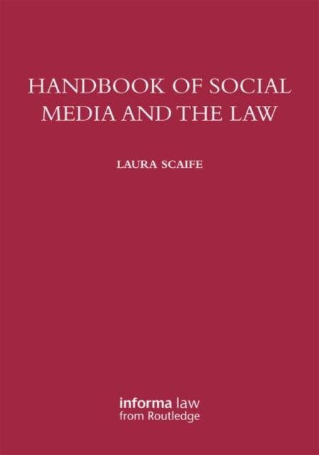 Handbook of Social Media and the Law, Hardback Book