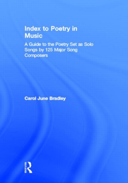 Index to Poetry in Music, Hardback Book