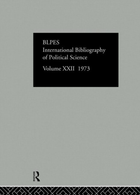 IBSS: Political Science: 1973 Volume 22, Hardback Book