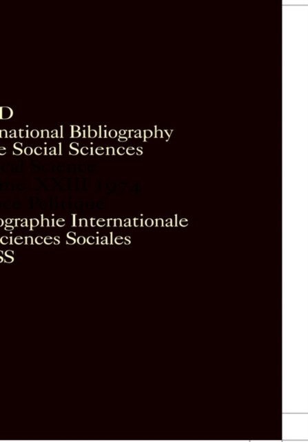 IBSS: Political Science: 1974 Volume 23, Hardback Book
