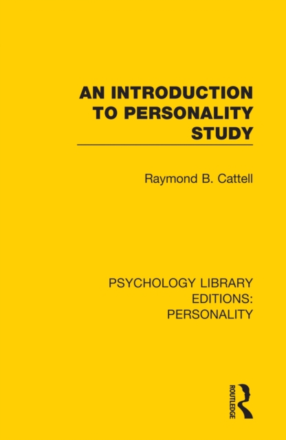 An Introduction to Personality Study, PDF eBook