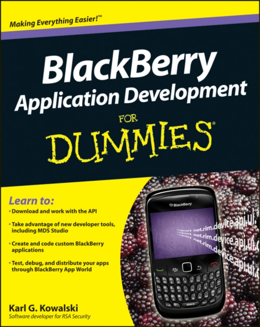 Blackberry Application Development For Dummies, Paperback Book
