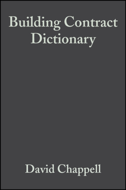 Building Contract Dictionary, PDF eBook