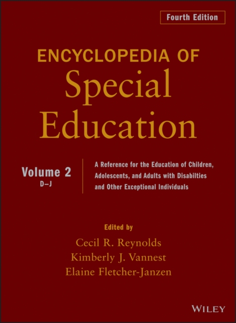 Encyclopedia of Special Education, Volume 2 : A Reference for the Education of Children, Adolescents, and Adults Disabilities and Other Exceptional Individuals, Hardback Book